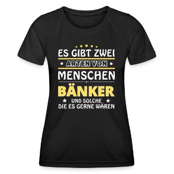 Cadeau Banquier - Deux Types de... Concevoir - T-shirt sport Femme - noir - Devant - AI Model Female 172 light (172cm)
