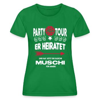 Jga Er heiratet Die gleiche Muschi für immer - Frauen Funktions-T-Shirt - Kelly Green - Vorne - AI Model Female 172 dark (172cm)