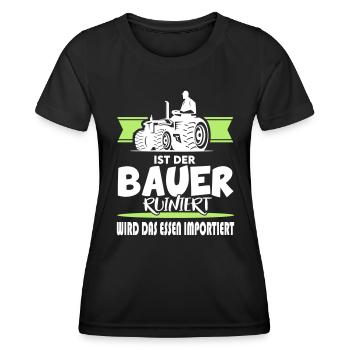 Ist der Bauer ruiniert Demostration Protest - Frauen Funktions-T-Shirt - Schwarz - Vorne - AI Model Female 172 light (172cm)
