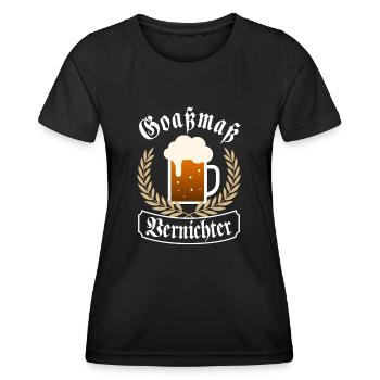 Goaßmaß Vernichter Goassmass Starkbier Bayrisch - Frauen Funktions-T-Shirt - Schwarz - Vorne - AI Model Female 172 light (172cm)