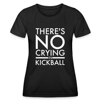 Joueur de kickball Il n’y a pas de pleurs dans le kickball - T-shirt sport Femme - noir - Devant - AI Model Female 172 light (172cm)