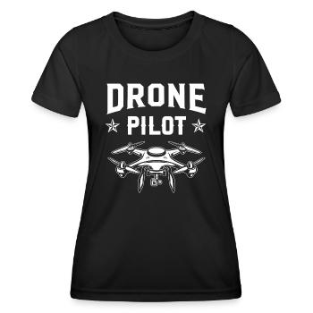 Pilote de drone - T-shirt sport Femme - noir - Devant - AI Model Female 172 light (172cm)