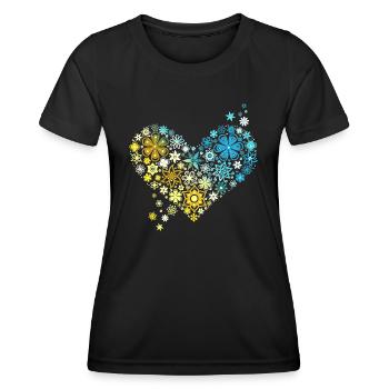 Ukraine Fleurs Cœur Paix Liberté Printemps - T-shirt sport Femme - noir - Devant - AI Model Female 172 light (172cm)