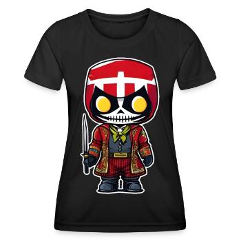 Niedliche Horror Gothik Voodoo Puppe - Frauen Funktions-T-Shirt - Schwarz - Vorne - AI Model Female 172 light (172cm)