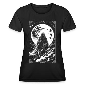 Carte de Tarot - Mort - T-shirt sport Femme - noir - Devant - AI Model Female 172 light (172cm)