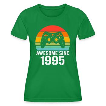 Cadeau Anniversaire 1995 Pour Tous les Gamers 1995 - T-shirt sport Femme - vert - Devant - AI Model Female 172 dark (172cm)