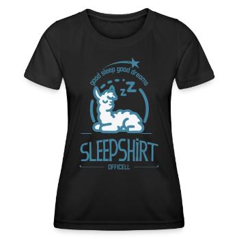 Alpapa official sleep shirt sleepshirt sleepshirt - Women's Functional T-Shirt - black - Front - AI Model Female 172 light (172cm)