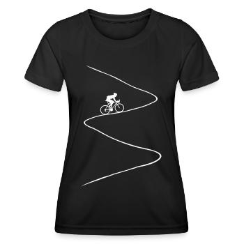 Rennrad, bergauf, steil, Fahrrad, radfahren, Berg - Frauen Funktions-T-Shirt - Schwarz - Vorne - AI Model Female 172 light (172cm)