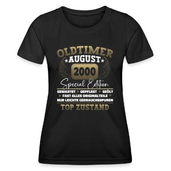 Oldtimer August 2000 22nd Birthday Gift Fun - Women's Functional T-Shirt - black - Front - AI Model Female 172 light (172cm)