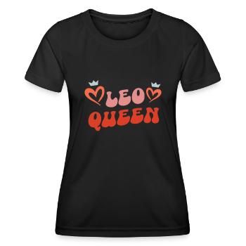 Leo Queen - Sternzeichen Löwe - Frauen Funktions-T-Shirt - Schwarz - Vorne - AI Model Female 172 light (172cm)