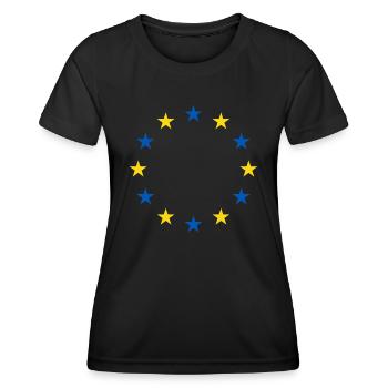 Ukraine UE Drapeau Liberté Paix - T-shirt sport Femme - noir - Devant - AI Model Female 172 light (172cm)
