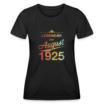 100th Birthday Legendary since August 1925 - Women's Functional T-Shirt - black - Front - AI Model Female 172 light (172cm)