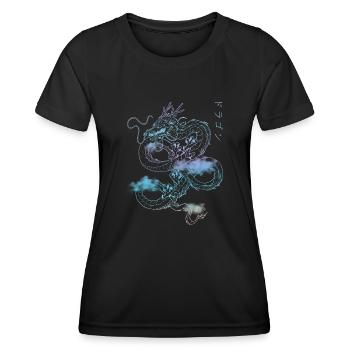 Streetwear Dragon Pastel retro 90s Japnan E-Girl - T-shirt sport Femme - noir - Devant - AI Model Female 172 light (172cm)