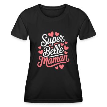 Super Belle Maman Femme Humour Idée Cadeau Drôle - T-shirt sport Femme - noir - Devant - AI Model Female 172 light (172cm)
