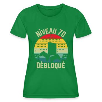 Level 70 Unlocked - Women's Functional T-Shirt - kelly green - Front - AI Model Female 172 dark (172cm)