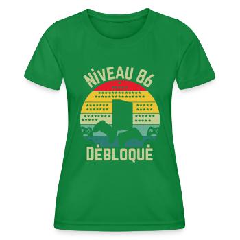 Level 86 Unlocked - Women's Functional T-Shirt - kelly green - Front - AI Model Female 172 dark (172cm)