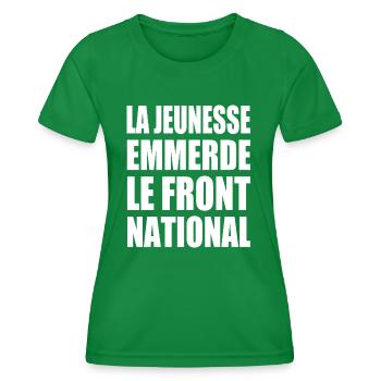 The youth fucks the National Front - Women's Functional T-Shirt - kelly green - Front - AI Model Female 172 dark (172cm)