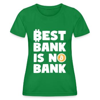 BEST BANK IS NO BANK Cryptomonnaies Devise - T-shirt sport Femme - vert - Devant - AI Model Female 172 dark (172cm)