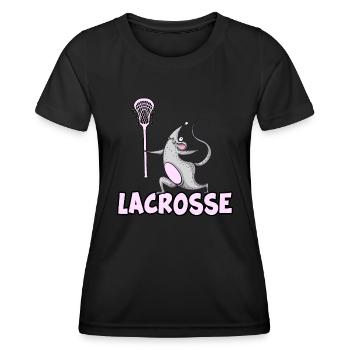lacrosse lax lacrosseschläger lacrosse-maus - Frauen Funktions-T-Shirt - Schwarz - Vorne - AI Model Female 172 light (172cm)