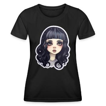 Süßes Goth Girl Gothic Mystisch - Frauen Funktions-T-Shirt - Schwarz - Vorne - AI Model Female 172 light (172cm)