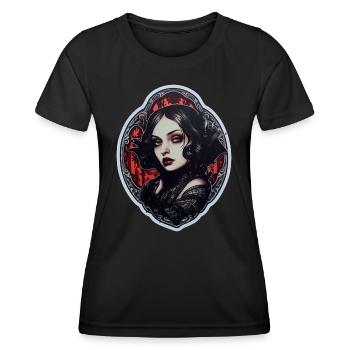Goth Girl Gothic Rot Vampir Mystisch - Frauen Funktions-T-Shirt - Schwarz - Vorne - AI Model Female 172 light (172cm)