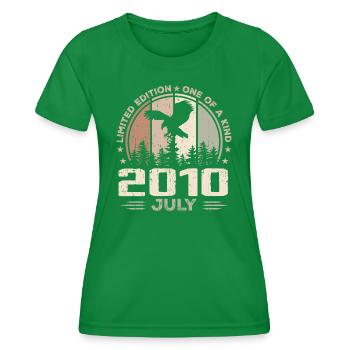 Incomparable depuis juillet 2010, 14e Anniversaire - T-shirt sport Femme - vert - Devant - AI Model Female 172 dark (172cm)