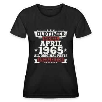 Oldtimer April 1965 58th Birthday Gift Men - Women's Functional T-Shirt - black - Front - AI Model Female 172 light (172cm)