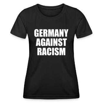 Germany against racism - Frauen Funktions-T-Shirt - Schwarz - Vorne - AI Model Female 172 light (172cm)
