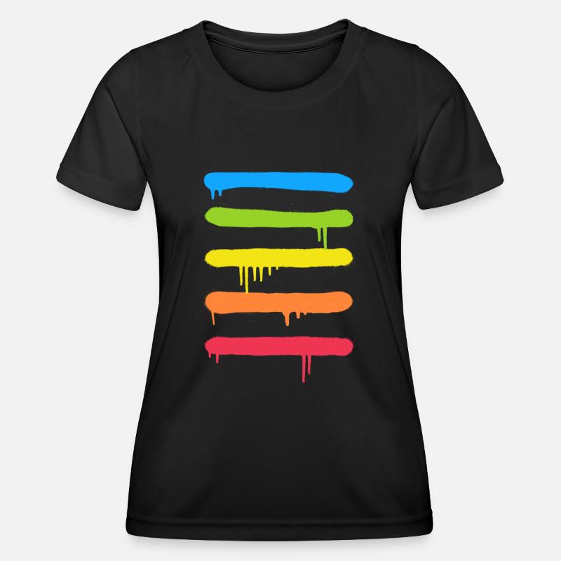 Trendy Cool Graffiti Tag Lines - Women's Functional T-Shirt - black