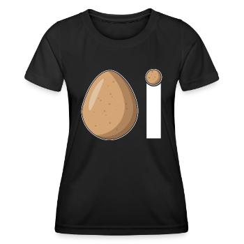 Ei Hühnerei Comic - Frauen Funktions-T-Shirt - Schwarz - Vorne - AI Model Female 172 light (172cm)