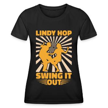 Lindy Hop Tänzer Swing Tanzpaar Swing Dance - Frauen Funktions-T-Shirt - Schwarz - Vorne - AI Model Female 172 light (172cm)