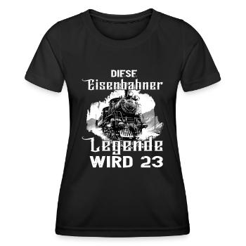 Eisenbahner Eisenbahn 23 Geburtstag Beruf Spruch - Frauen Funktions-T-Shirt - Schwarz - Vorne - AI Model Female 172 light (172cm)
