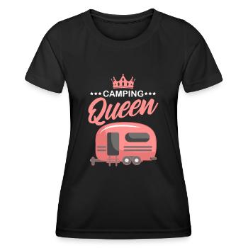 Camping Queen Camperin Camper - T-shirt sport Femme - noir - Devant - AI Model Female 172 light (172cm)