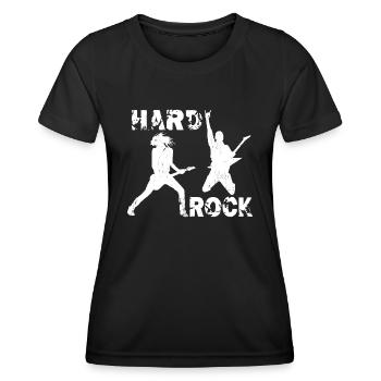 Hard Rock Gitarristen - Frauen Funktions-T-Shirt - Schwarz - Vorne - AI Model Female 172 light (172cm)