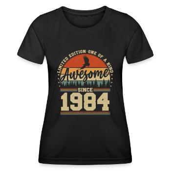 Jahrgang 1984 Geburtstag - Awesome since 1984 - Frauen Funktions-T-Shirt - Schwarz - Vorne - AI Model Female 172 light (172cm)
