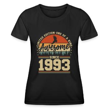 Jahrgang 1993 Geburtstag - Awesome since 1993 - Frauen Funktions-T-Shirt - Schwarz - Vorne - AI Model Female 172 light (172cm)