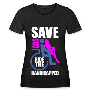 Behindert Humor Lustig - Frauen Funktions-T-Shirt - Schwarz - Vorne - AI Model Female 172 light (172cm)