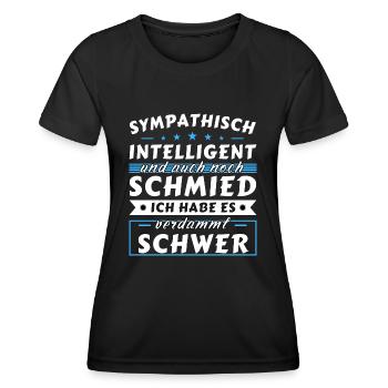 Sympathisch und intelligent - Schmied Edition - Frauen Funktions-T-Shirt - Schwarz - Vorne - AI Model Female 172 light (172cm)