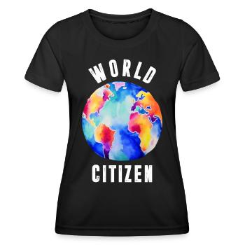 World Citizen Graphic - Women's Functional T-Shirt - black - Front - AI Model Female 172 light (172cm)