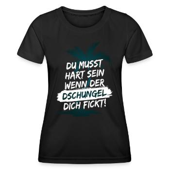 Du musst hart sein, wenn der Dschungel dich fickt! - Frauen Funktions-T-Shirt - Schwarz - Vorne - AI Model Female 172 light (172cm)