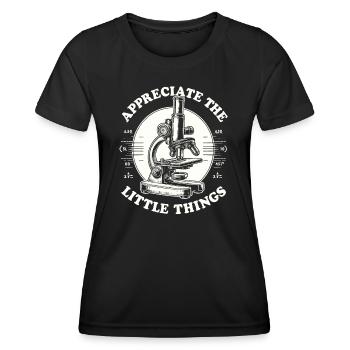 Microscope - T-shirt sport Femme - noir - Devant - AI Model Female 172 light (172cm)