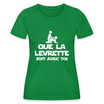 Levrette cadeau drôle kamasutra humour sexe - T-shirt sport Femme - vert - Devant - AI Model Female 172 dark (172cm)