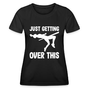 Stabhochspringer rüberspringen stab hochspringer - Frauen Funktions-T-Shirt - Schwarz - Vorne - AI Model Female 172 light (172cm)
