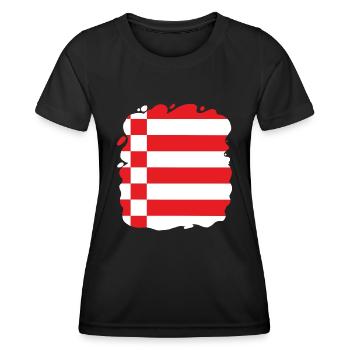 Bremen Flagge Bremer Fahne - Frauen Funktions-T-Shirt - Schwarz - Vorne - AI Model Female 172 light (172cm)