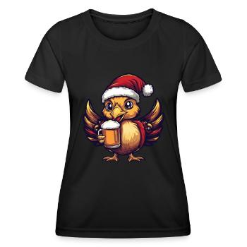 Truthan Christmas Beer Funny - Women's Functional T-Shirt - black - Front - AI Model Female 172 light (172cm)