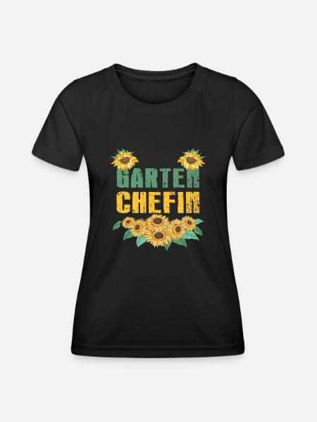 Garden Boss - Tenue de jardin Jardinier Tournesol - T-shirt sport Femme - noir