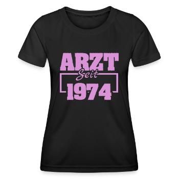 1974 - Frauen Funktions-T-Shirt - Schwarz - Vorne - AI Model Female 172 light (172cm)