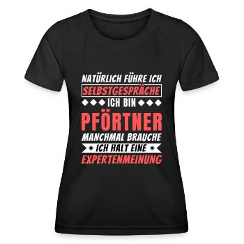 Ich führe Selbstgespräche - Pförtner Edition - Frauen Funktions-T-Shirt - Schwarz - Vorne - AI Model Female 172 light (172cm)