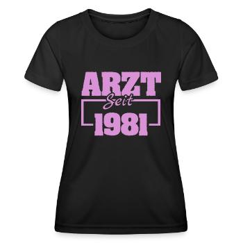 1981 - Women's Functional T-Shirt - black - Front - AI Model Female 172 light (172cm)