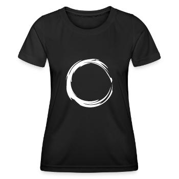 Kreis Design Symbol Bürste Weiß - Frauen Funktions-T-Shirt - Schwarz - Vorne - AI Model Female 172 light (172cm)